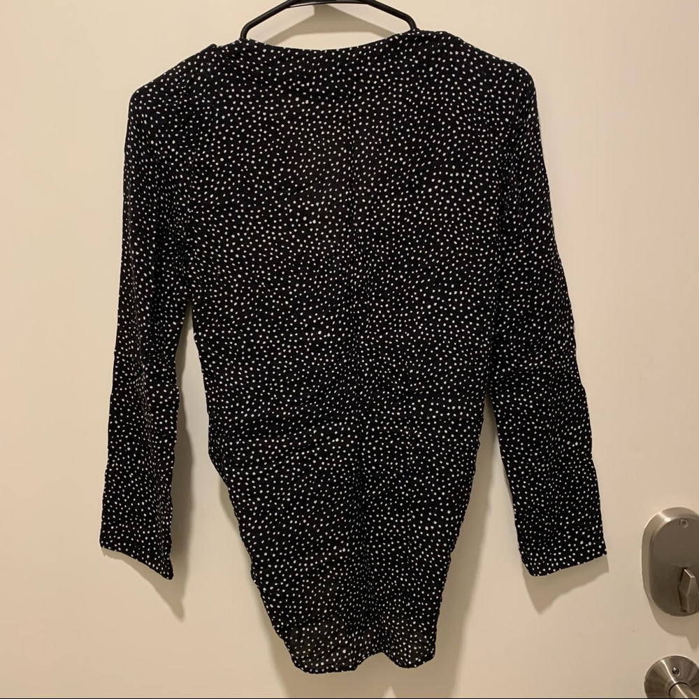 Silence + Noise Polka Dot Tie-Front Button Blouse - image 6